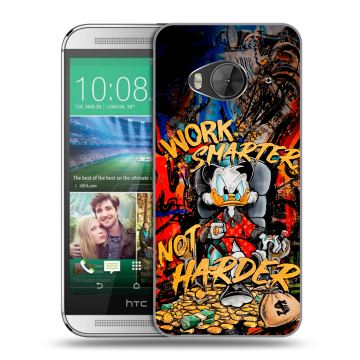 Силиконовый чехол на HTC One ME с принтом Дональд Дак Деньги