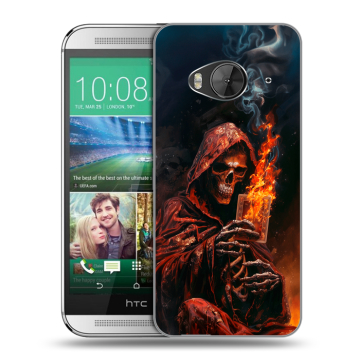 Силиконовый чехол на HTC One ME с принтом Скелет и карты