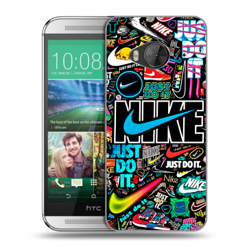 Силиконовый чехол на HTC One ME с принтом найк nike черный Силиконовый чехол на HTC One ME с принтом найк nike черный