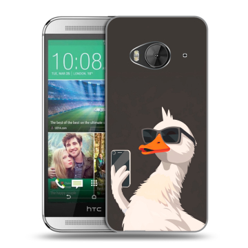 Силиконовый чехол на HTC One ME с принтом утка в очках
