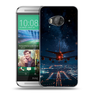 Силиконовый чехол на HTC One ME с принтом самолет