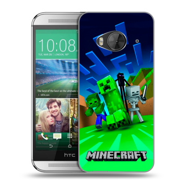 Силиконовый чехол на HTC One ME с принтом Майнкрафт Силиконовый чехол на HTC One ME с принтом Майнкрафт