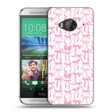 Силиконовый чехол на HTC One ME с принтом Розовые бантики Силиконовый чехол на HTC One ME с принтом Розовые бантики