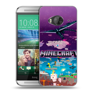 Силиконовый чехол на HTC One ME с принтом Майнкрафт Minecraft