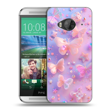 Силиконовый чехол на HTC One ME с принтом Бабочки Силиконовый чехол на HTC One ME с принтом Бабочки
