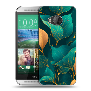 Силиконовый чехол на HTC One ME с принтом Листья и золото Силиконовый чехол на HTC One ME с принтом Листья и золото