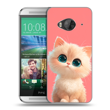 Силиконовый чехол на HTC One ME с принтом Розовый котенок Силиконовый чехол на HTC One ME с принтом Розовый котенок