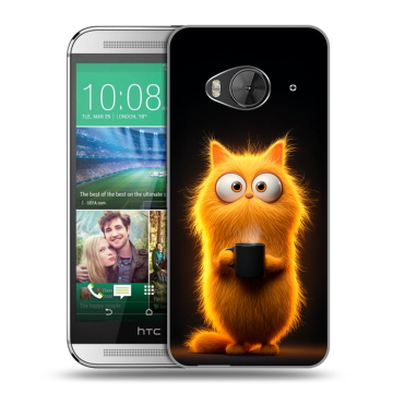 Силиконовый чехол на HTC One ME с принтом Смешной кот