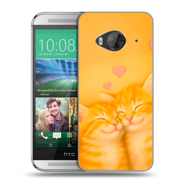 Силиконовый чехол на HTC One ME с принтом Милые котята