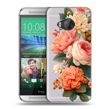 Силиконовый чехол на HTC One ME с принтом цветы Силиконовый чехол на HTC One ME с принтом цветы