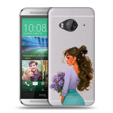 Силиконовый чехол на HTC One ME с принтом девушка цветы Силиконовый чехол на HTC One ME с принтом девушка цветы
