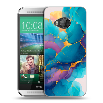 Силиконовый чехол на HTC One ME с принтом Мрамор блестки Силиконовый чехол на HTC One ME с принтом Мрамор блестки