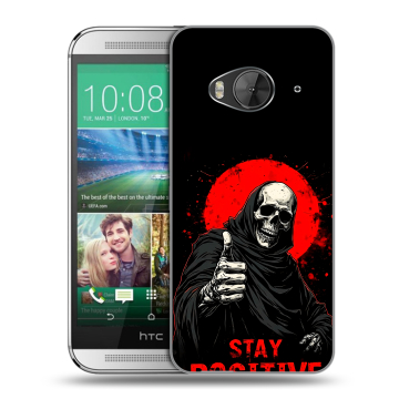 Силиконовый чехол на HTC One ME с принтом смешной скелет Силиконовый чехол на HTC One ME с принтом смешной скелет