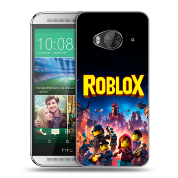 Силиконовый чехол на HTC One ME с принтом Roblox Роблокс