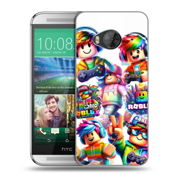 Силиконовый чехол на HTC One ME с принтом Roblox Роблокс