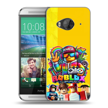 Силиконовый чехол на HTC One ME с принтом Roblox Роблокс