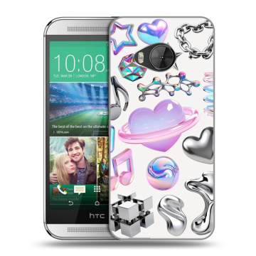 Силиконовый чехол на HTC One ME с принтом Y2K