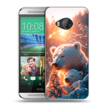 Силиконовый чехол на HTC One ME с принтом Новый год