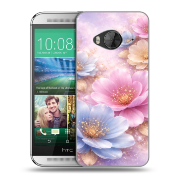 Силиконовый чехол на HTC One ME с принтом женский