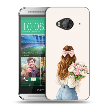 Силиконовый чехол на HTC One ME с принтом женский