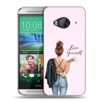 Силиконовый чехол на HTC One ME с принтом женский