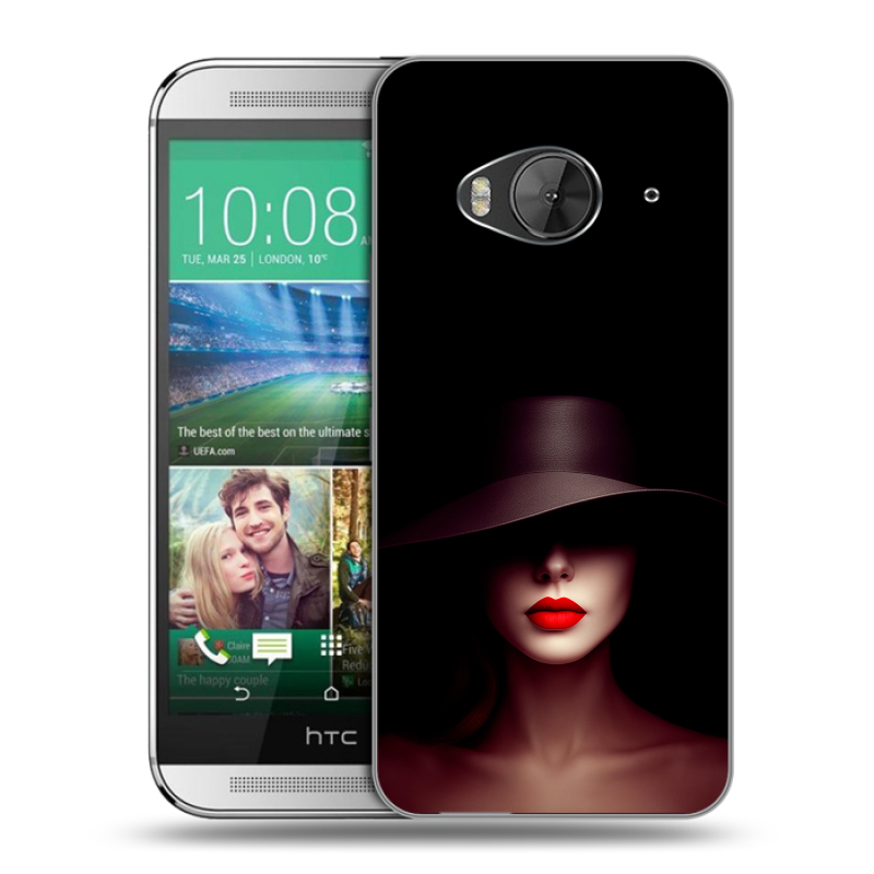 Силиконовый чехол на HTC One ME с принтом Девушка в шляпе Силиконовый чехол на HTC One ME с принтом Девушка в шляпе