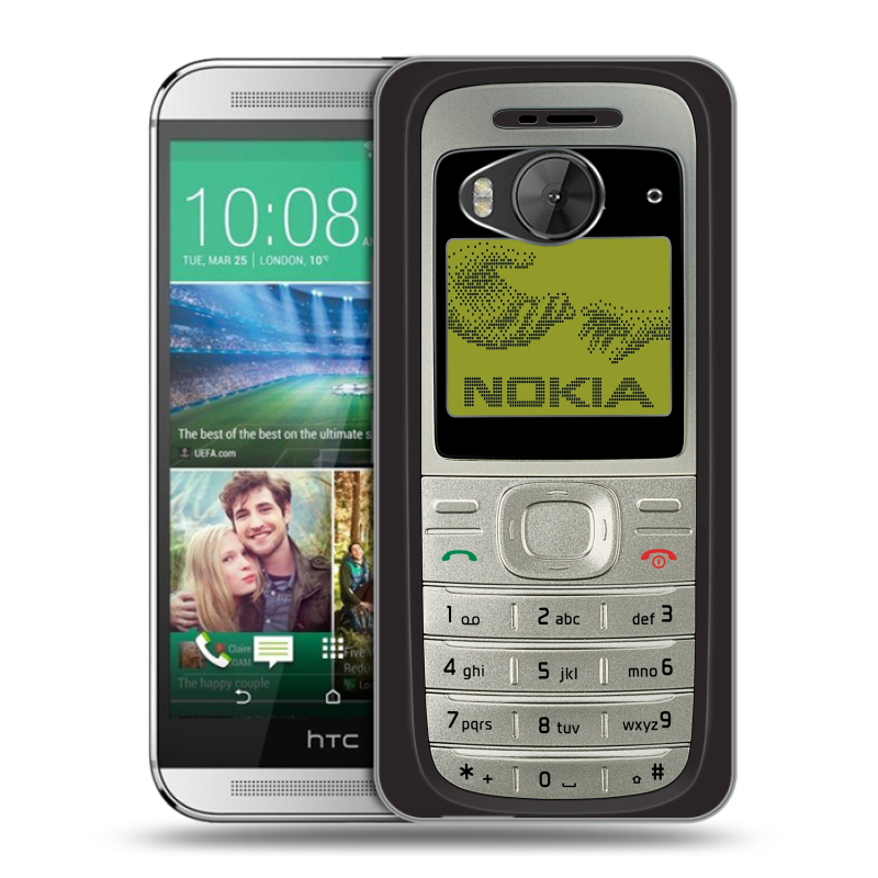 Силиконовый чехол на HTC One ME с принтом Ретро Нокия Силиконовый чехол на HTC One ME с принтом Ретро Нокия
