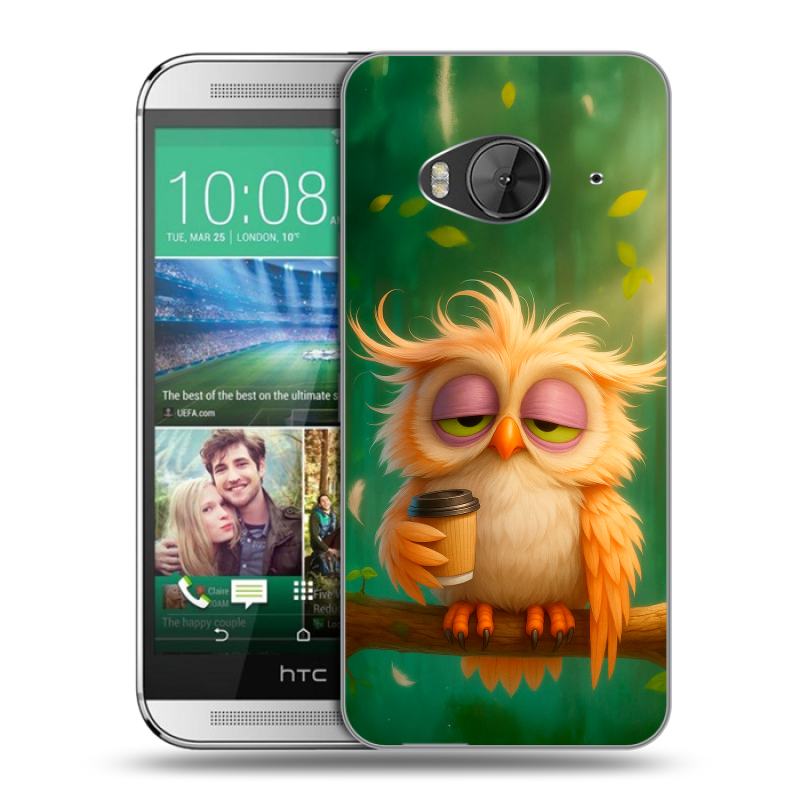 Силиконовый чехол на HTC One ME с принтом сова Силиконовый чехол на HTC One ME с принтом сова