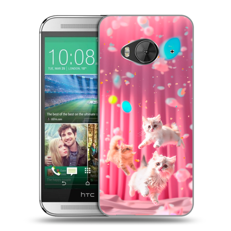 Силиконовый чехол на HTC One ME с принтом милые котики Силиконовый чехол на HTC One ME с принтом милые котики