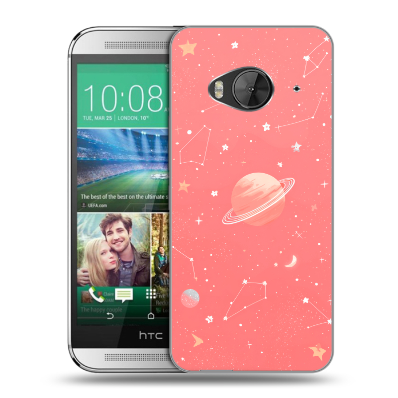 Силиконовый чехол на HTC One ME с принтом Розовый космос Силиконовый чехол на HTC One ME с принтом Розовый космос