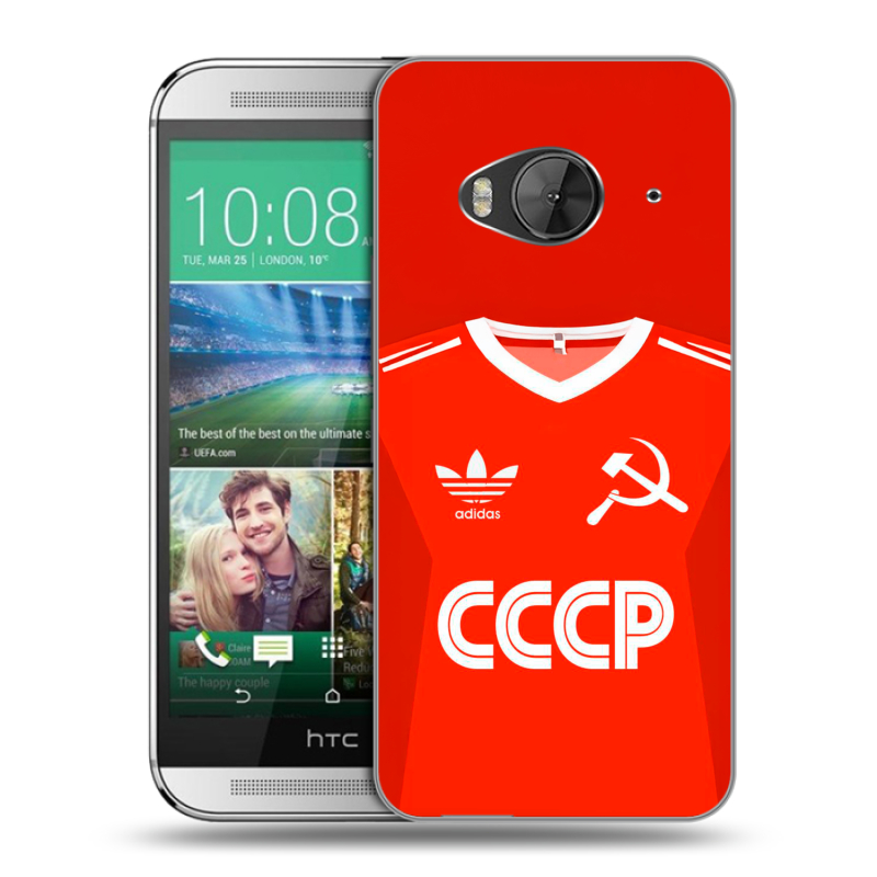 Силиконовый чехол на HTC One ME с принтом Флаг Герб СССР Силиконовый чехол на HTC One ME с принтом Флаг Герб СССР