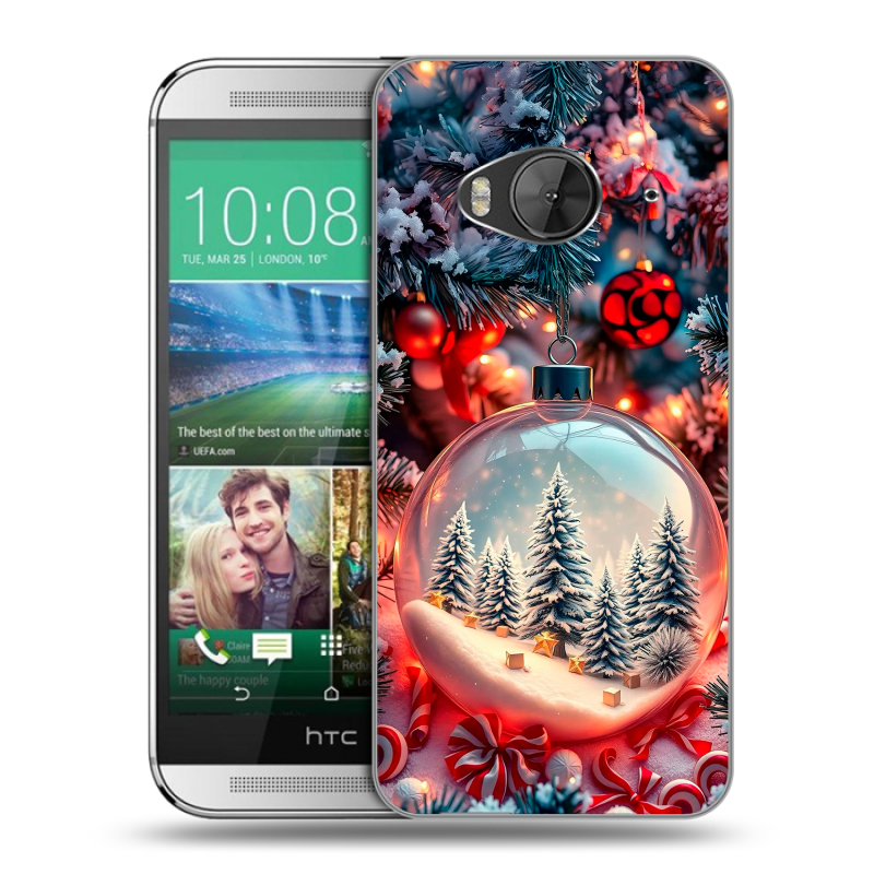 Силиконовый чехол на HTC One ME с принтом Новый год Силиконовый чехол на HTC One ME с принтом Новый год