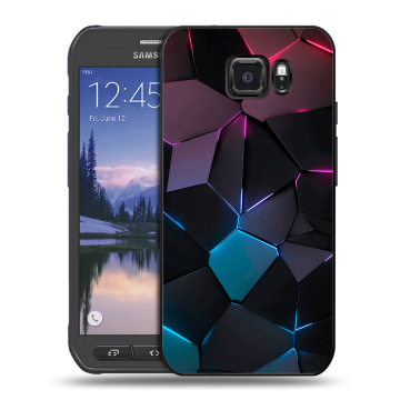 Пластиковый чехол на Samsung Galaxy S6 Active с принтом Геометрия неона Пластиковый чехол на Samsung Galaxy S6 Active с принтом Геометрия неона
