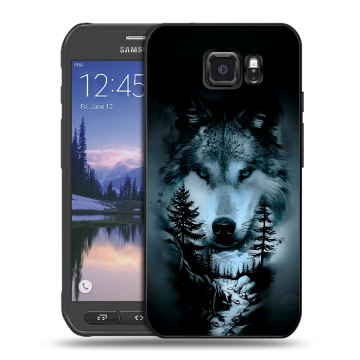 Пластиковый чехол на Samsung Galaxy S6 Active с принтом Лесной волк Пластиковый чехол на Samsung Galaxy S6 Active с принтом Лесной волк
