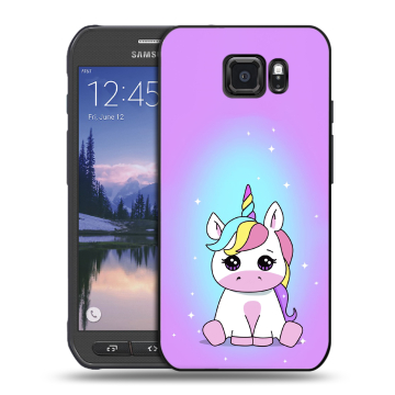 Пластиковый чехол на Samsung Galaxy S6 Active с принтом Единорог