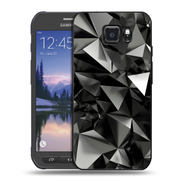 Пластиковый чехол на Samsung Galaxy S6 Active с принтом Черные кристаллы