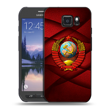 Пластиковый чехол на Samsung Galaxy S6 Active с принтом Герб СССР Пластиковый чехол на Samsung Galaxy S6 Active с принтом Герб СССР