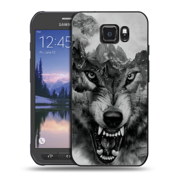 Пластиковый чехол на Samsung Galaxy S6 Active с принтом Волк