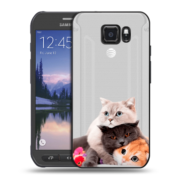 Пластиковый чехол на Samsung Galaxy S6 Active с принтом Кошки Пластиковый чехол на Samsung Galaxy S6 Active с принтом Кошки