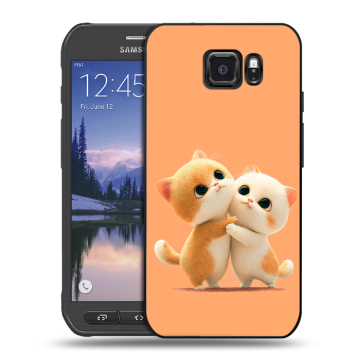 Пластиковый чехол на Samsung Galaxy S6 Active с принтом Милые котики Пластиковый чехол на Samsung Galaxy S6 Active с принтом Милые котики