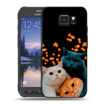 Пластиковый чехол на Samsung Galaxy S6 Active с принтом Кошки