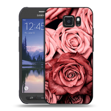 Пластиковый чехол на Samsung Galaxy S6 Active с принтом Цветы розы Пластиковый чехол на Samsung Galaxy S6 Active с принтом Цветы розы