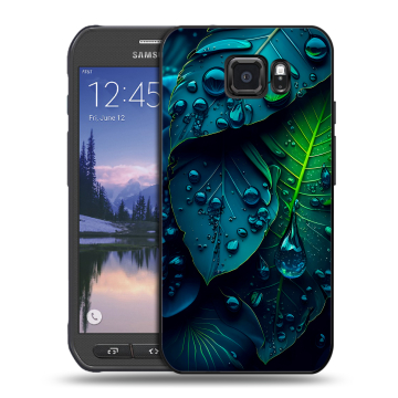 Пластиковый чехол на Samsung Galaxy S6 Active с принтом Листья Пластиковый чехол на Samsung Galaxy S6 Active с принтом Листья