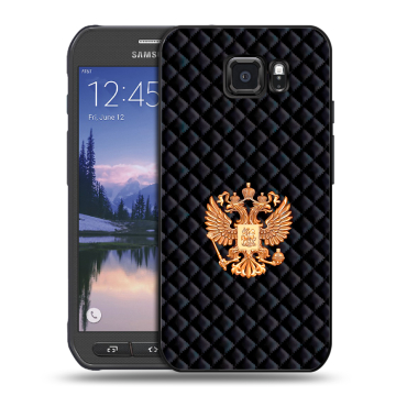 Пластиковый чехол на Samsung Galaxy S6 Active с принтом Герб России принт
