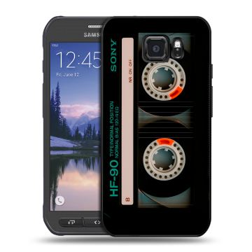 Пластиковый чехол на Samsung Galaxy S6 Active с принтом Кассета