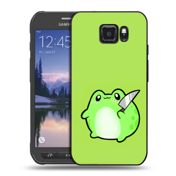 Пластиковый чехол на Samsung Galaxy S6 Active с принтом Лягушенок