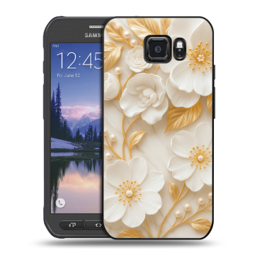 Пластиковый чехол на Samsung Galaxy S6 Active с принтом Цветы