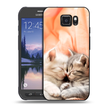 Пластиковый чехол на Samsung Galaxy S6 Active с принтом Котята