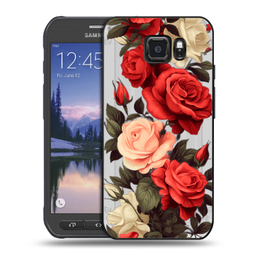Пластиковый чехол на Samsung Galaxy S6 Active с принтом Розы