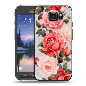 Пластиковый чехол на Samsung Galaxy S6 Active с принтом Розы